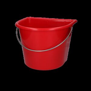 Emmer met vlakke kant 15 l rood