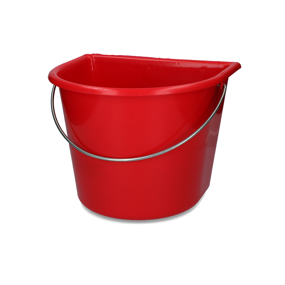 Emmer met vlakke kant 15 l rood
