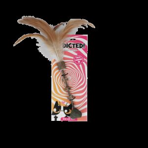 Addicted Stick with heart and feathers