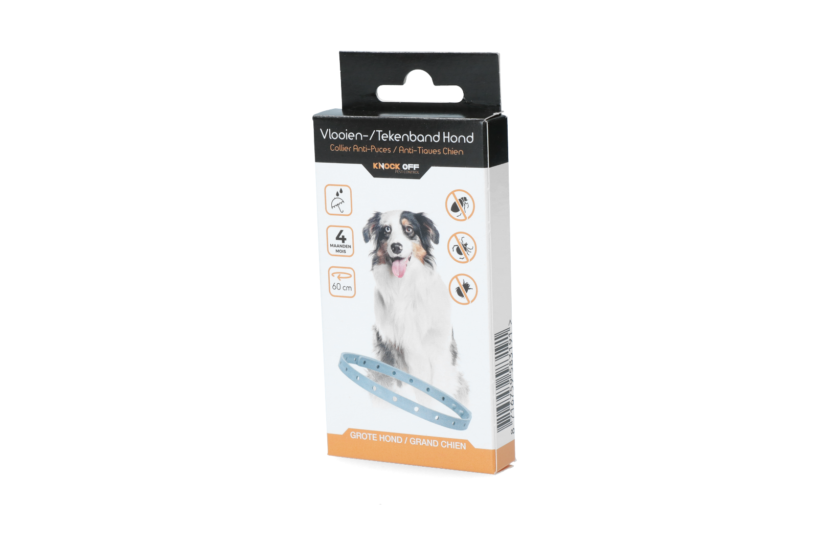 Knock Off vlooien/teken band 60 cm Hond NL+FR - Afbeelding 2