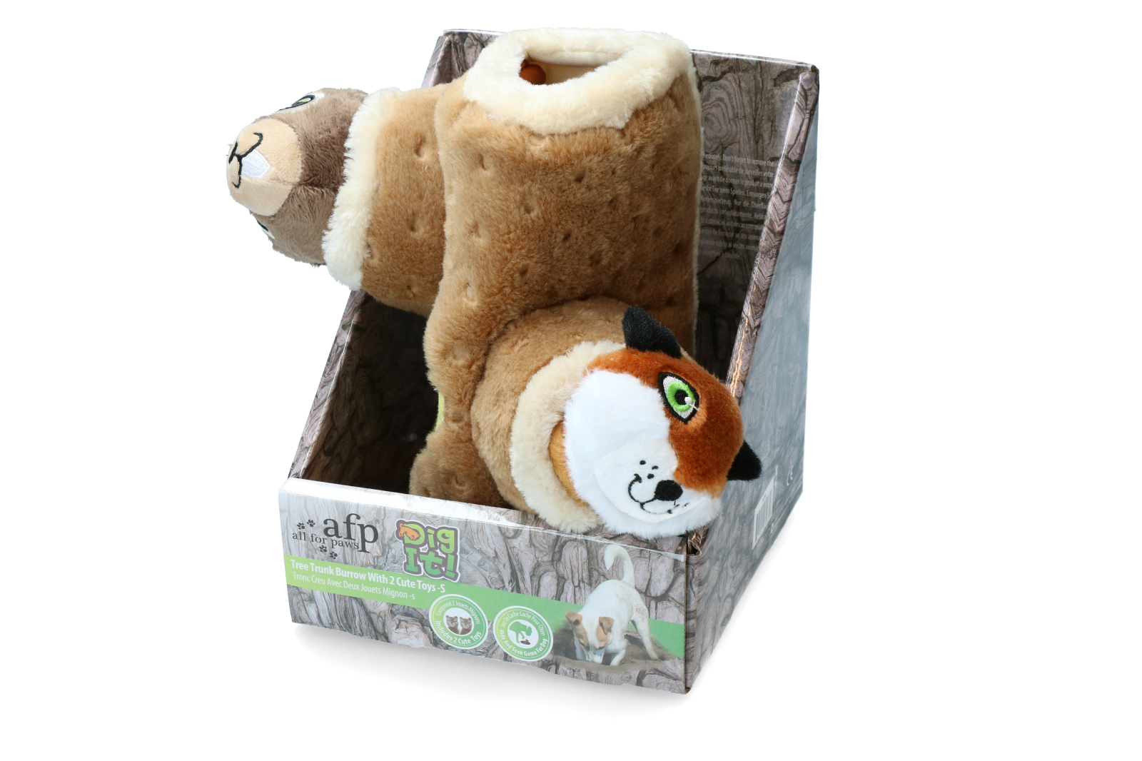 AFP Dig it - Tree Trunk Burrow - S with 2 cute toys