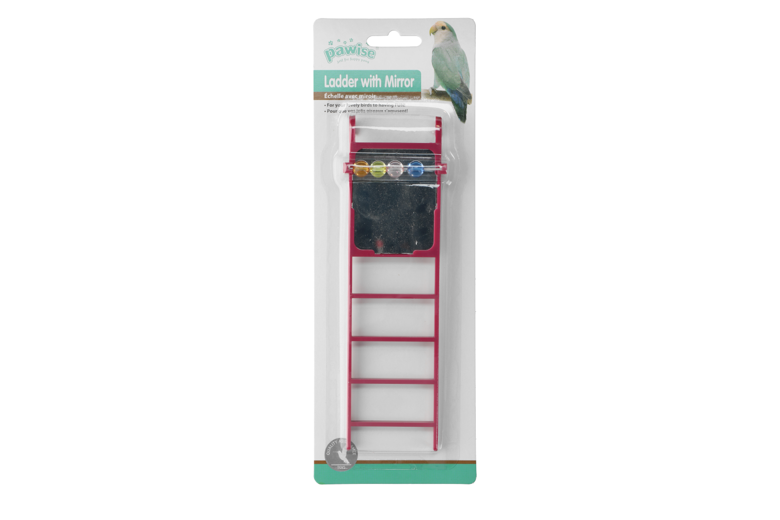 Bird ladder with mirror