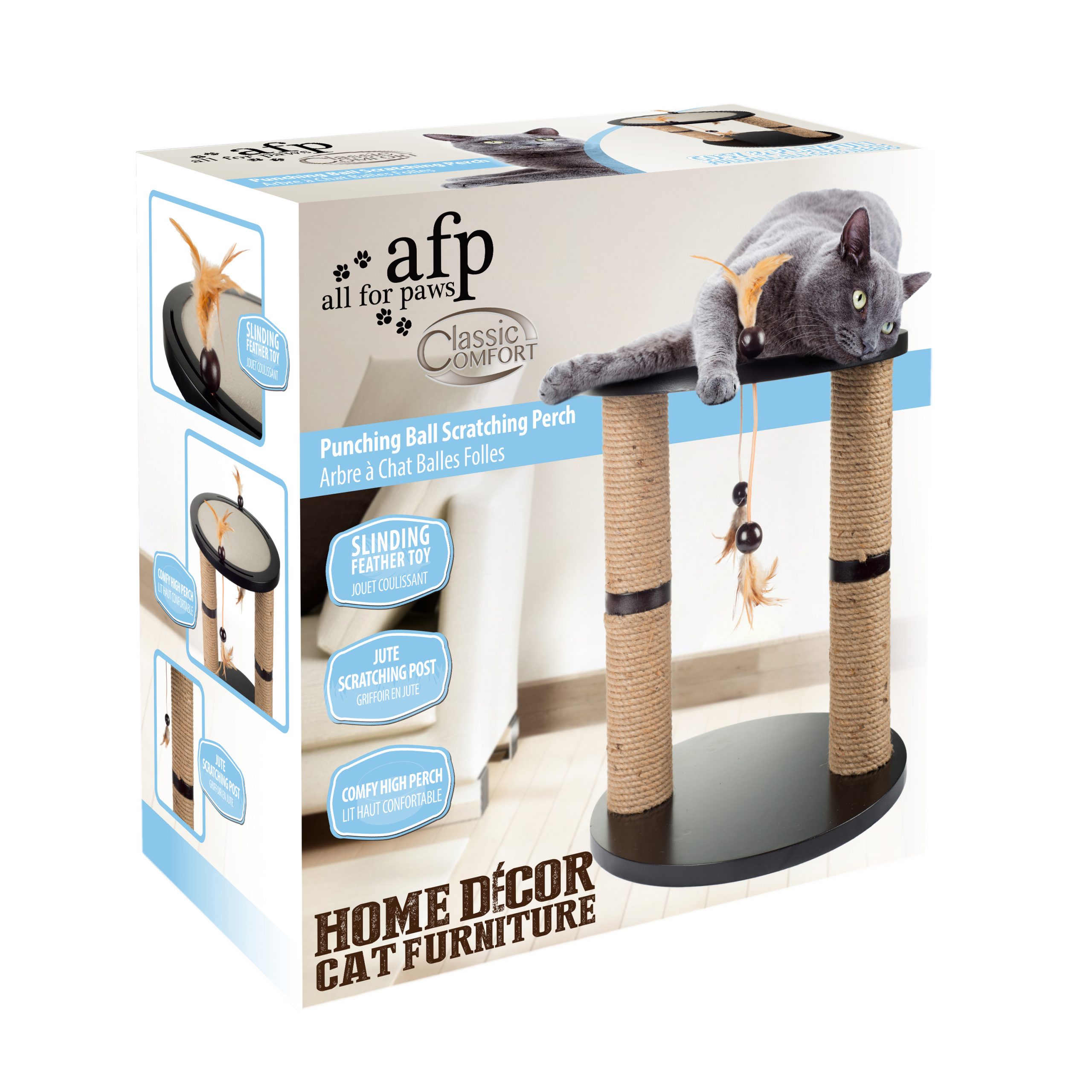 AFP Classic Comfort Tripod Punching Ball Scratching Perch - Afbeelding 2