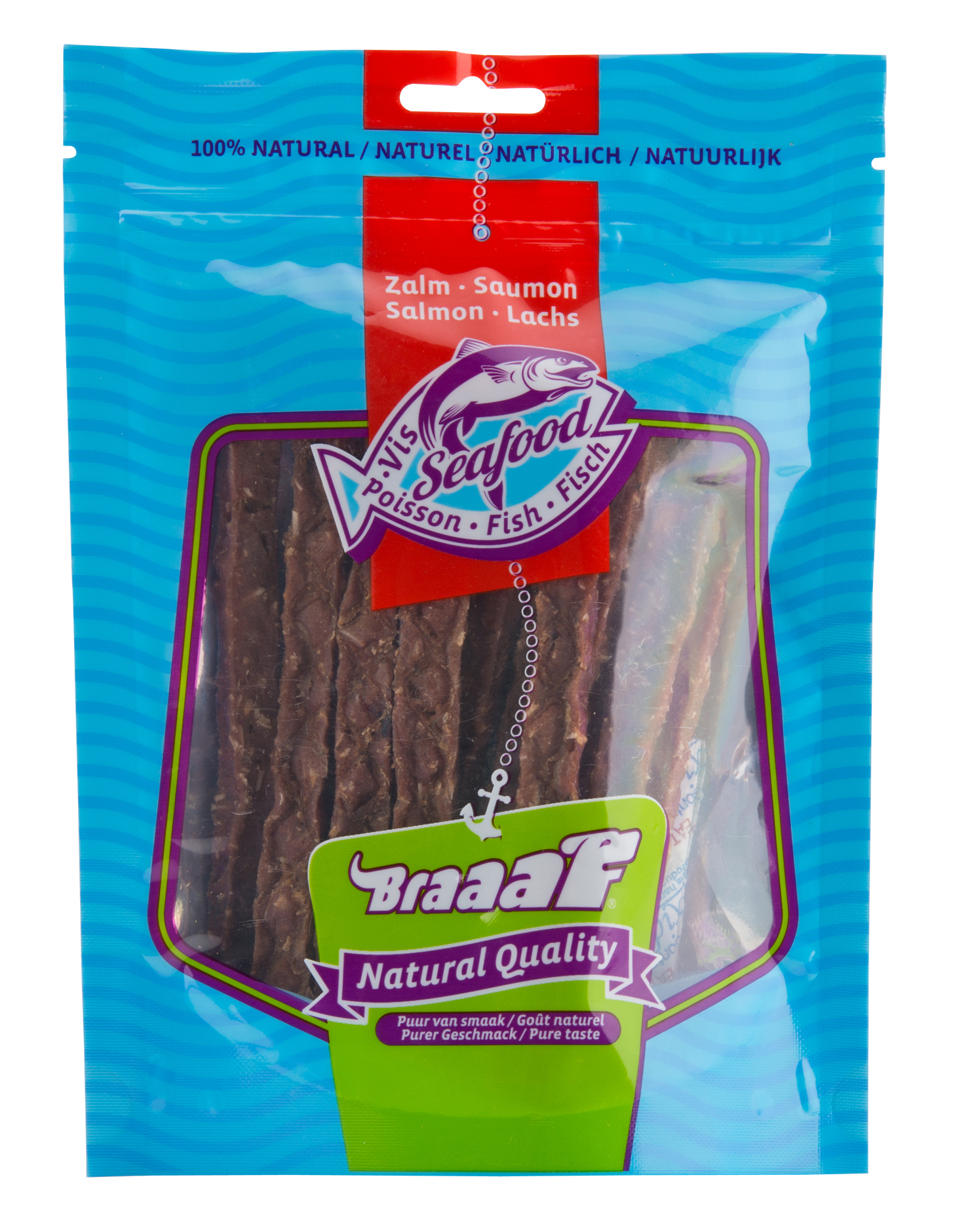 Braaaf Salmon Fish Strips 12 cm - Afbeelding 2