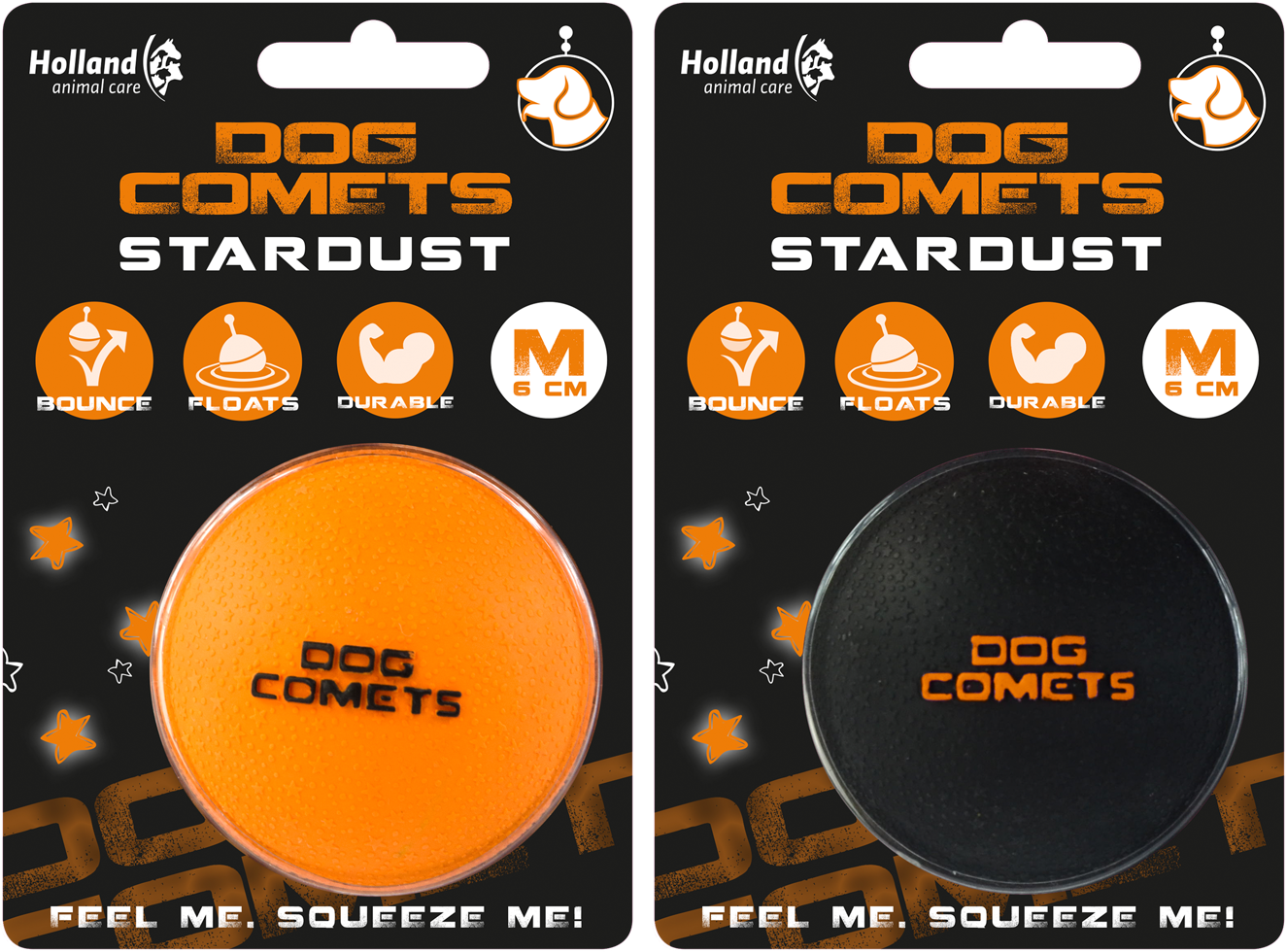 Dog Comets Ball Stardust Oranje M