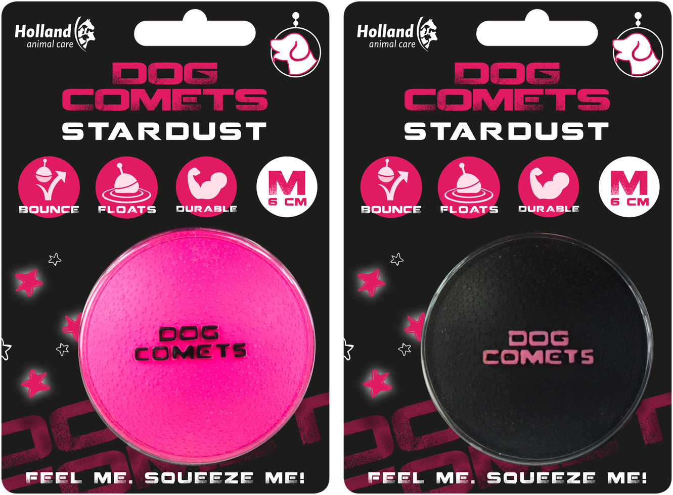Dog Comets Ball Stardust Roze M