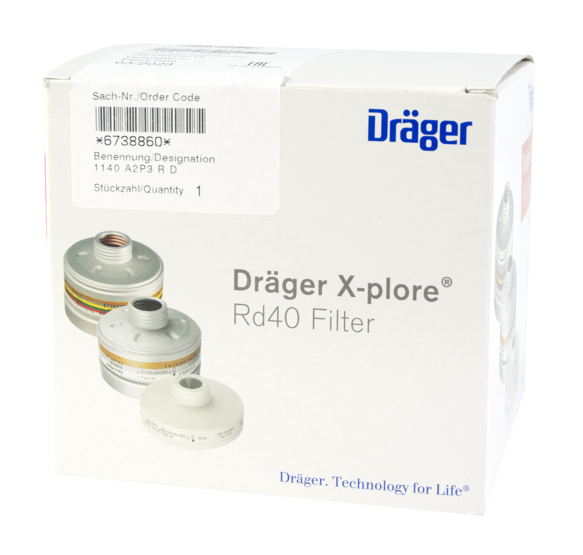 Dräger Filter RD 40 A2-P3 - Afbeelding 2