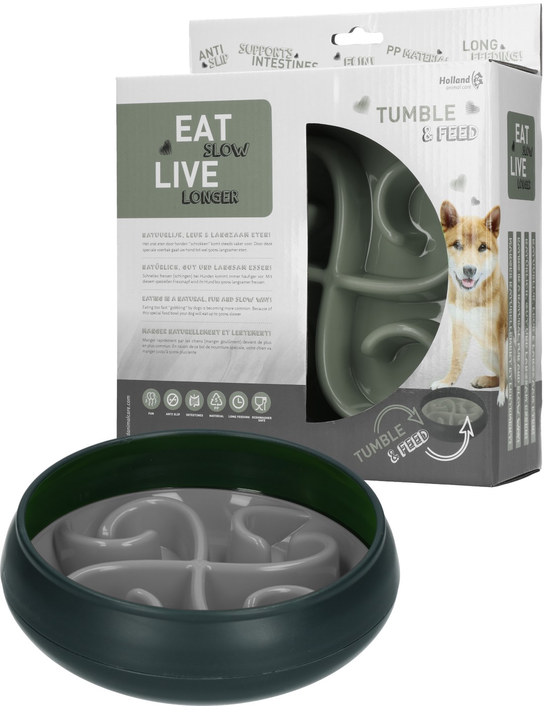 Eat Slow Live Longer Tumble Feeder Grey - Afbeelding 5