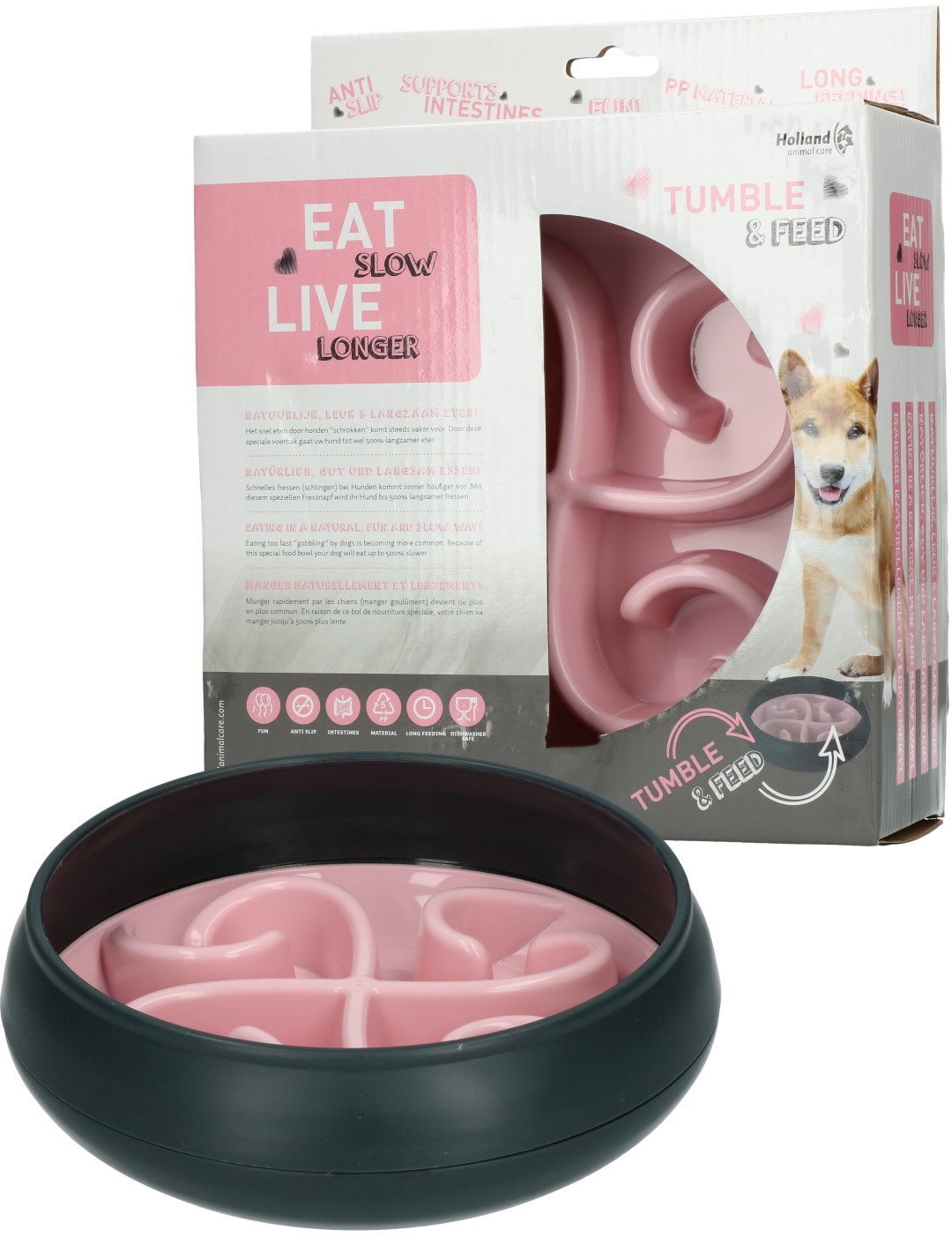 Eat Slow Live Longer Tumble Feeder Pink - Afbeelding 5