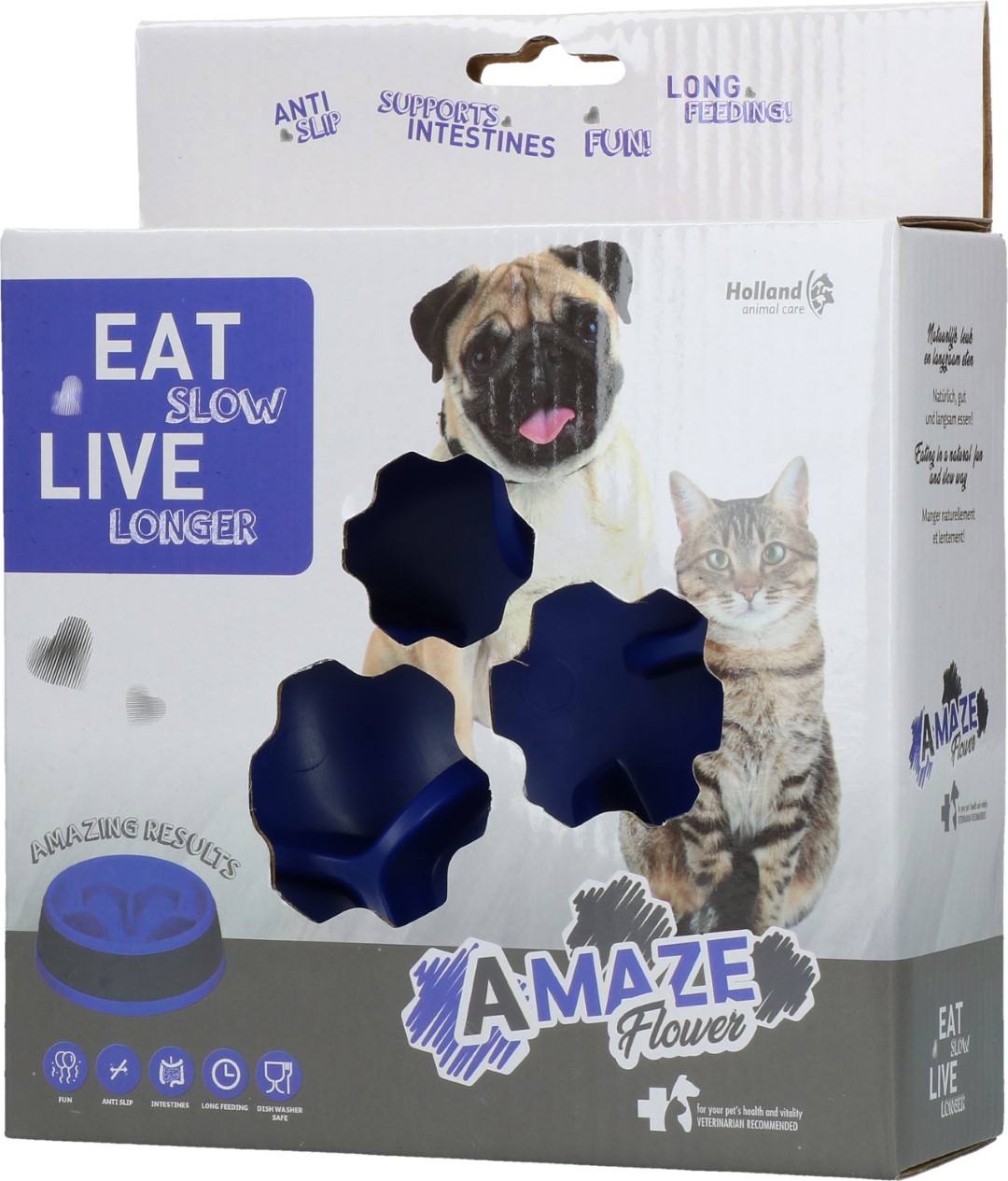 Eat Slow Live Longer Amaze Flower Blue S - Afbeelding 3