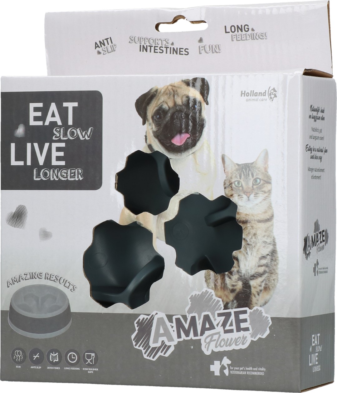 Eat Slow Live Longer Amaze Flower Grey M - Afbeelding 3