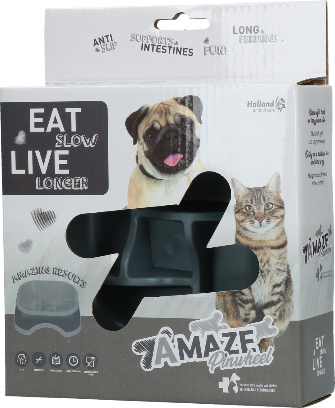 Eat Slow Live Longer Amaze Pinwheel Grey M - Afbeelding 3
