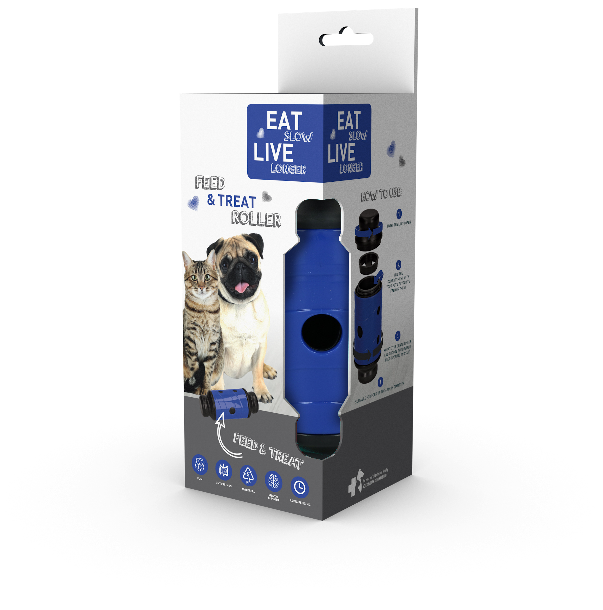 Eat Slow Live Longer Feed and Treat L Blauw - Afbeelding 4