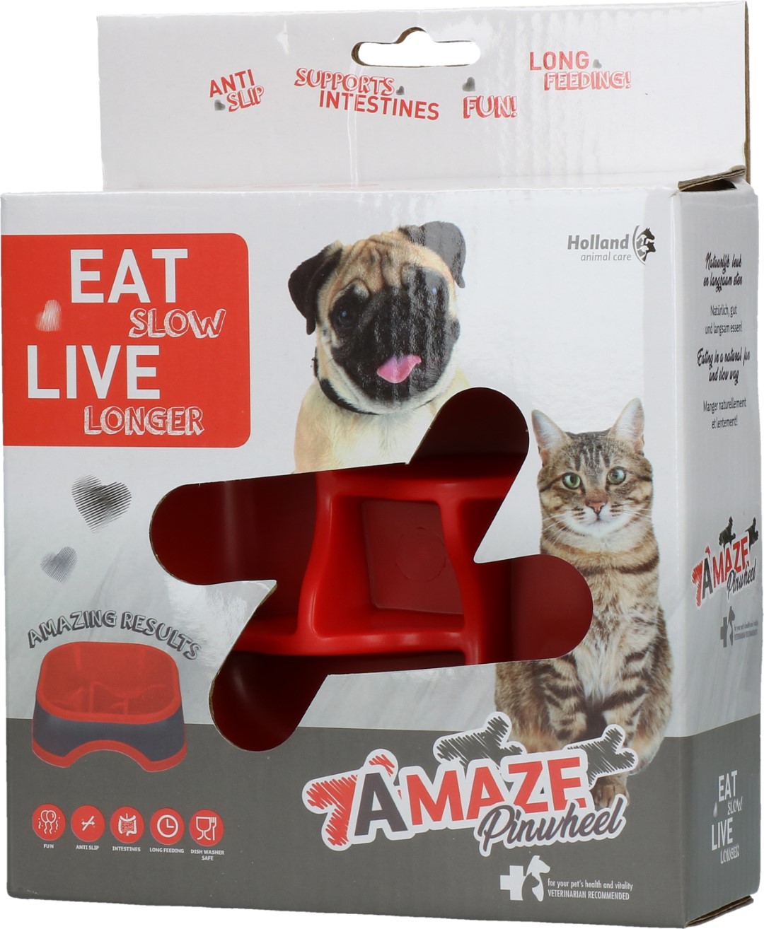 Eat Slow Live Longer Amaze Pinwheel Red S - Afbeelding 3