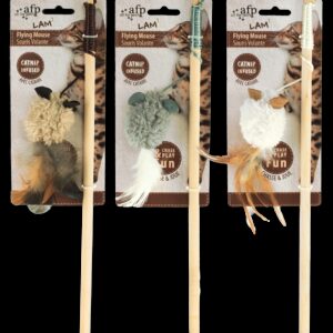 AFP Lambswool-Wand+Mouse with Feather Catnip