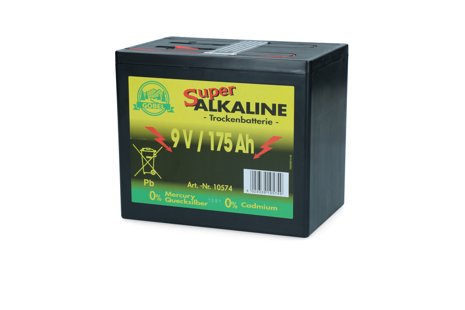 Batterij Durobat 9V / 175Ah (H16 x L19 x B13 cm)