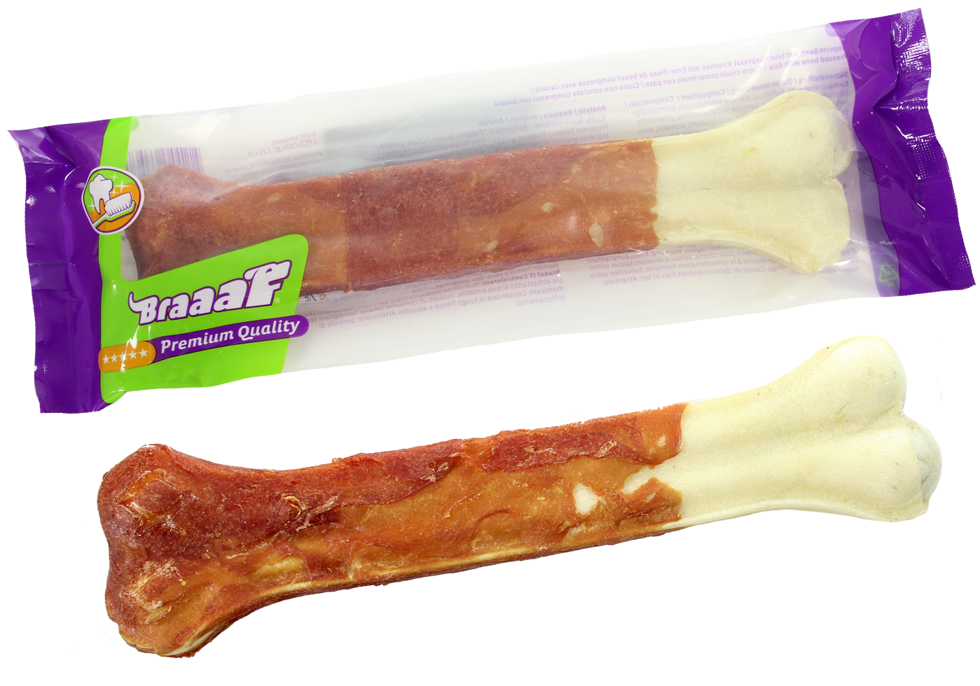 Braaaf Pressed Duck Bones 25 cm (1 pcs) - Afbeelding 2