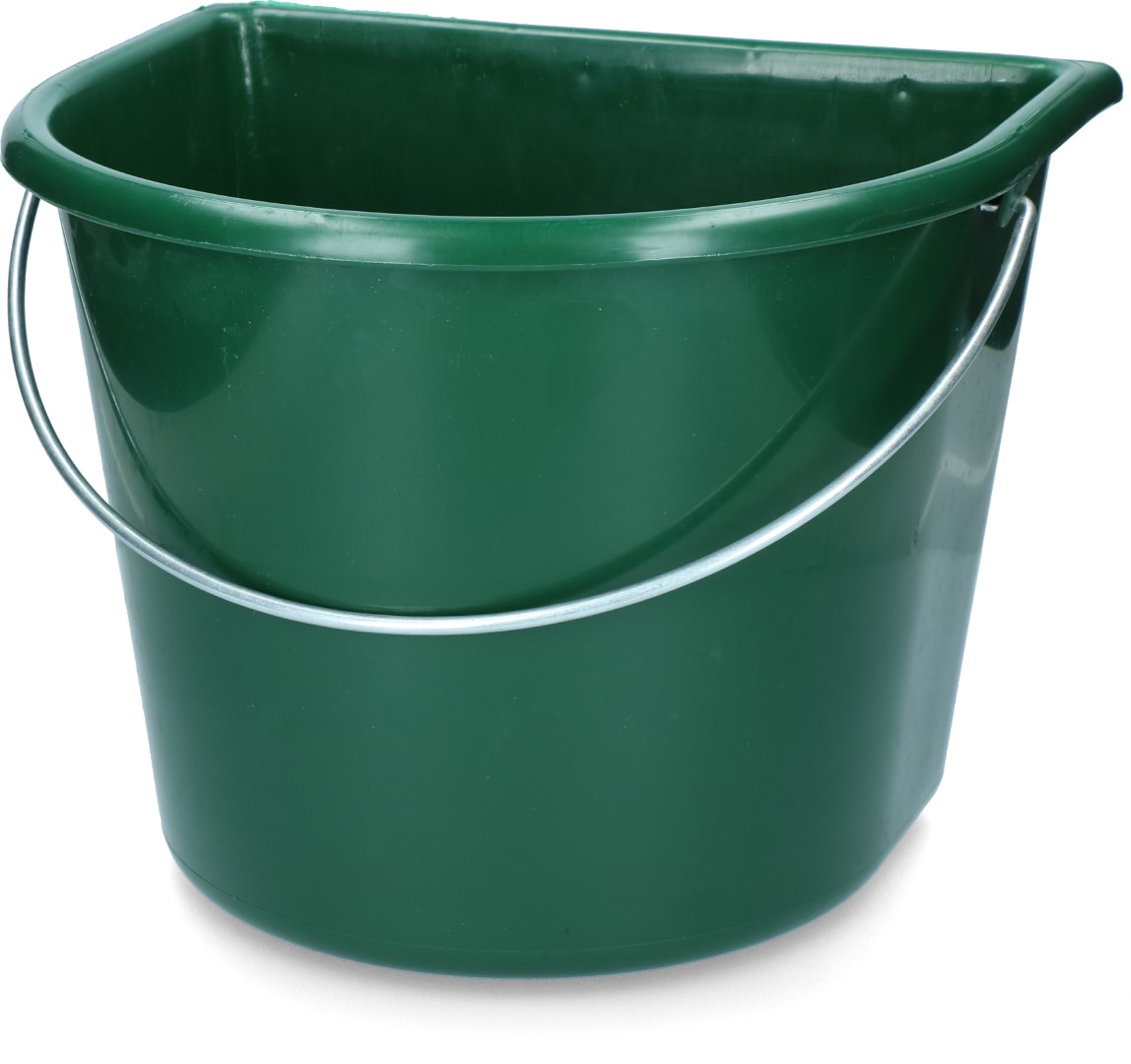 Emmer met vlakke kant 15 l groen