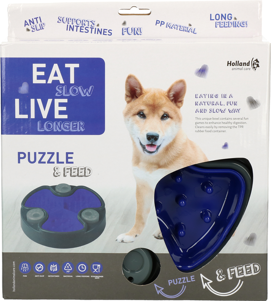 Eat Slow Live Longer Puzzle and Feed Blue