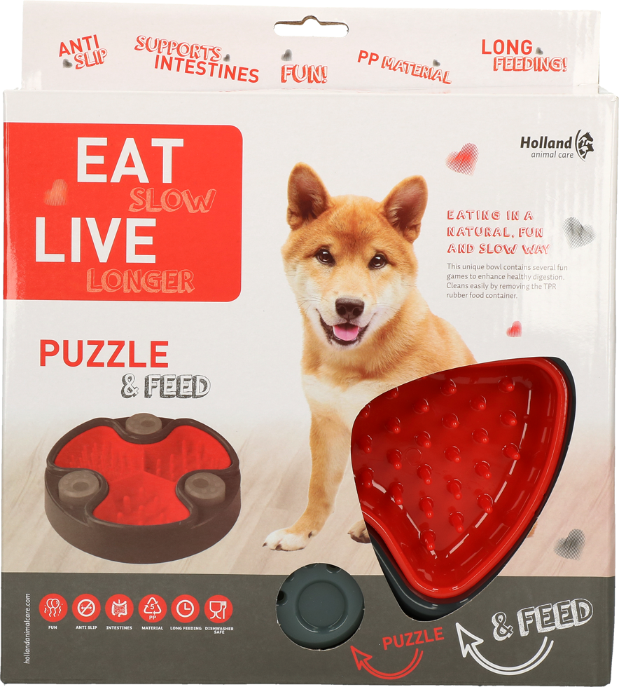 Eat Slow Live Longer Puzzle and Feed Red