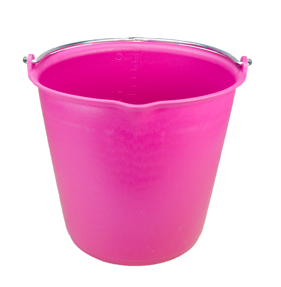 Emmer 15 l met schenktuit roze