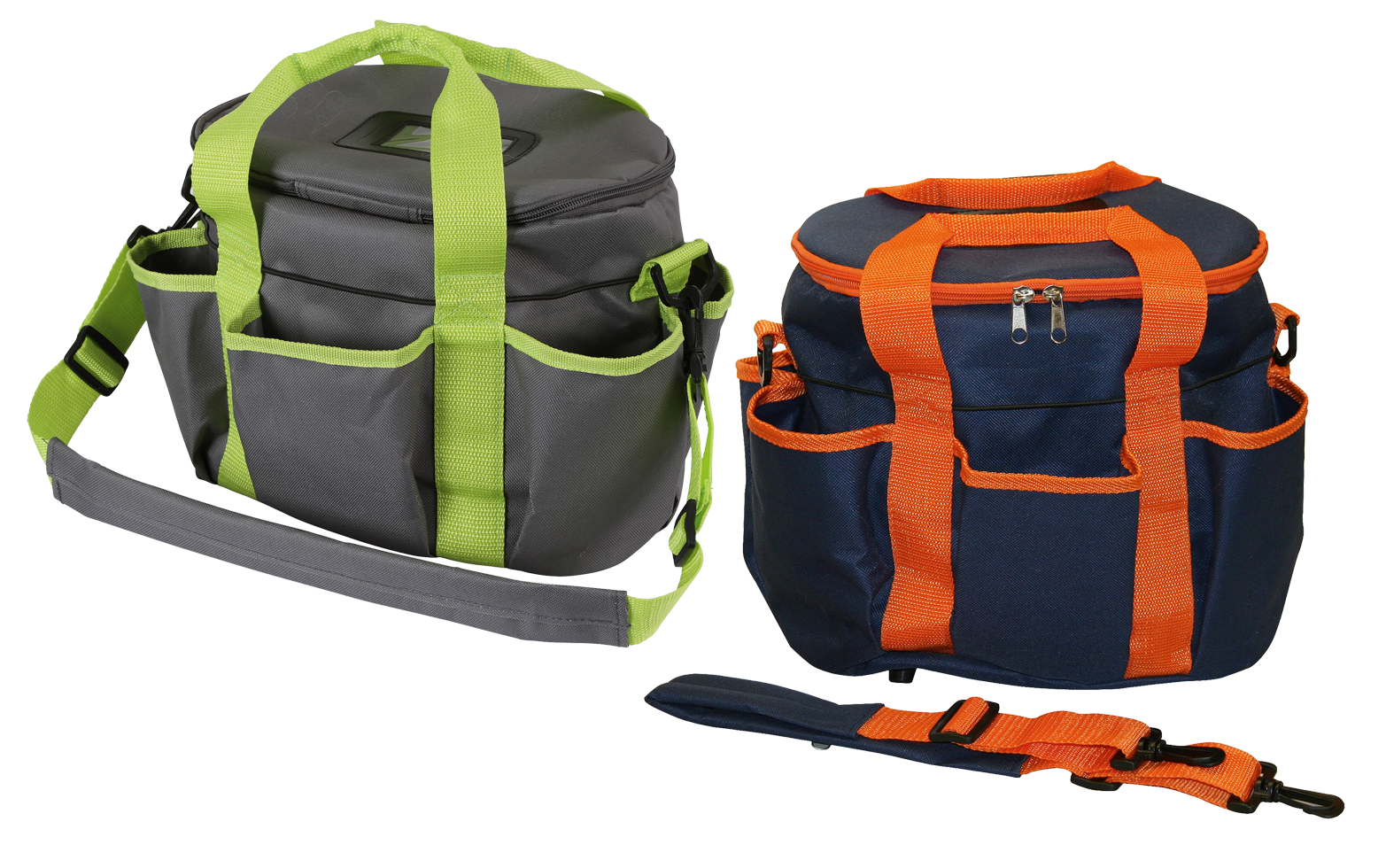 Borsteltas 27 x 22 x 22cm d.blauw/oranje - Afbeelding 2