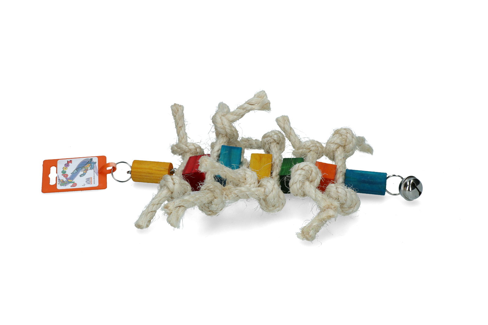 Birrdeeez Caterpillard Bird Toy (Wood & Rope) - Afbeelding 2