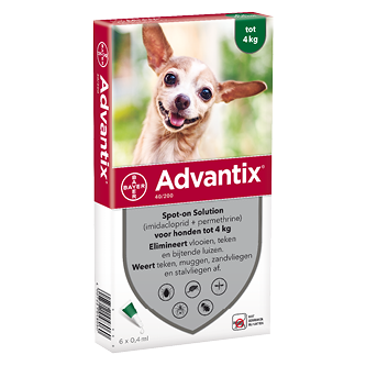 Advantix 40 hond (<4 kg) - 6 pip