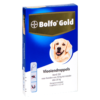 Bolfo Gold 250 hond (10 - 25 kg) - 4 pip
