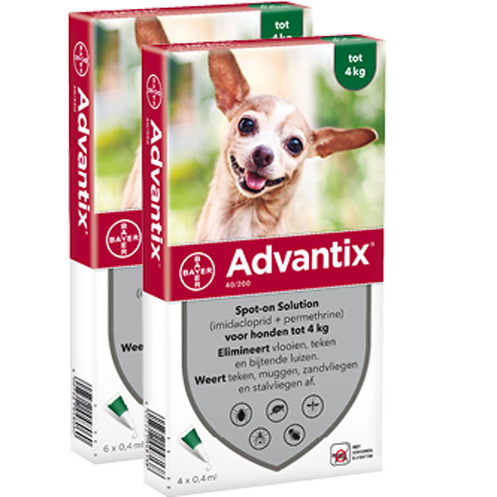 Advantix 40 hond (<4 kg) - 4 pip