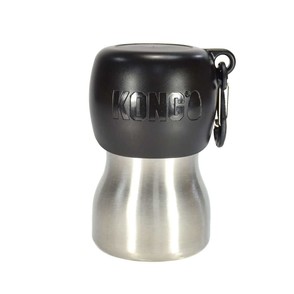 KONG H2O 255 ml rvs waterfles zwart