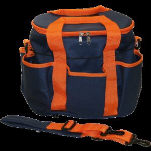 Borsteltas 27 x 22 x 22cm d.blauw/oranje