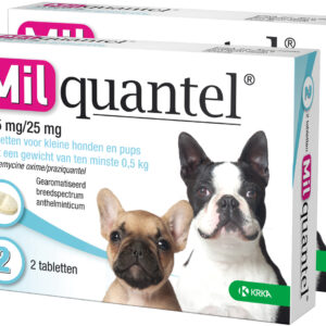 Milquantel 2,5 mg/25 mg Puppy/Kleine hond 4 tabl. <5kg