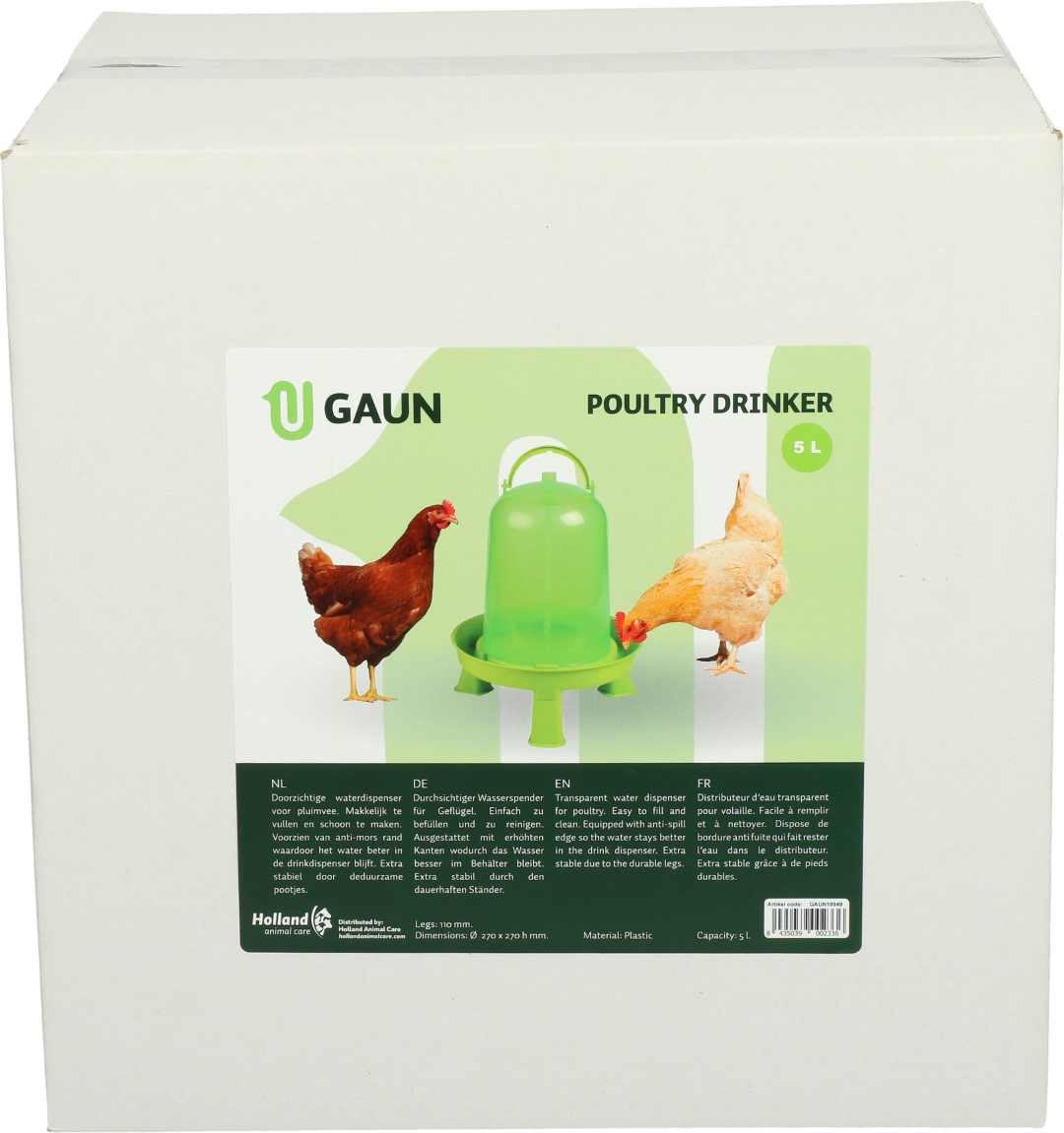 Pluimvee drinktoren 1,5 liter green lemon op pootjes - Afbeelding 3