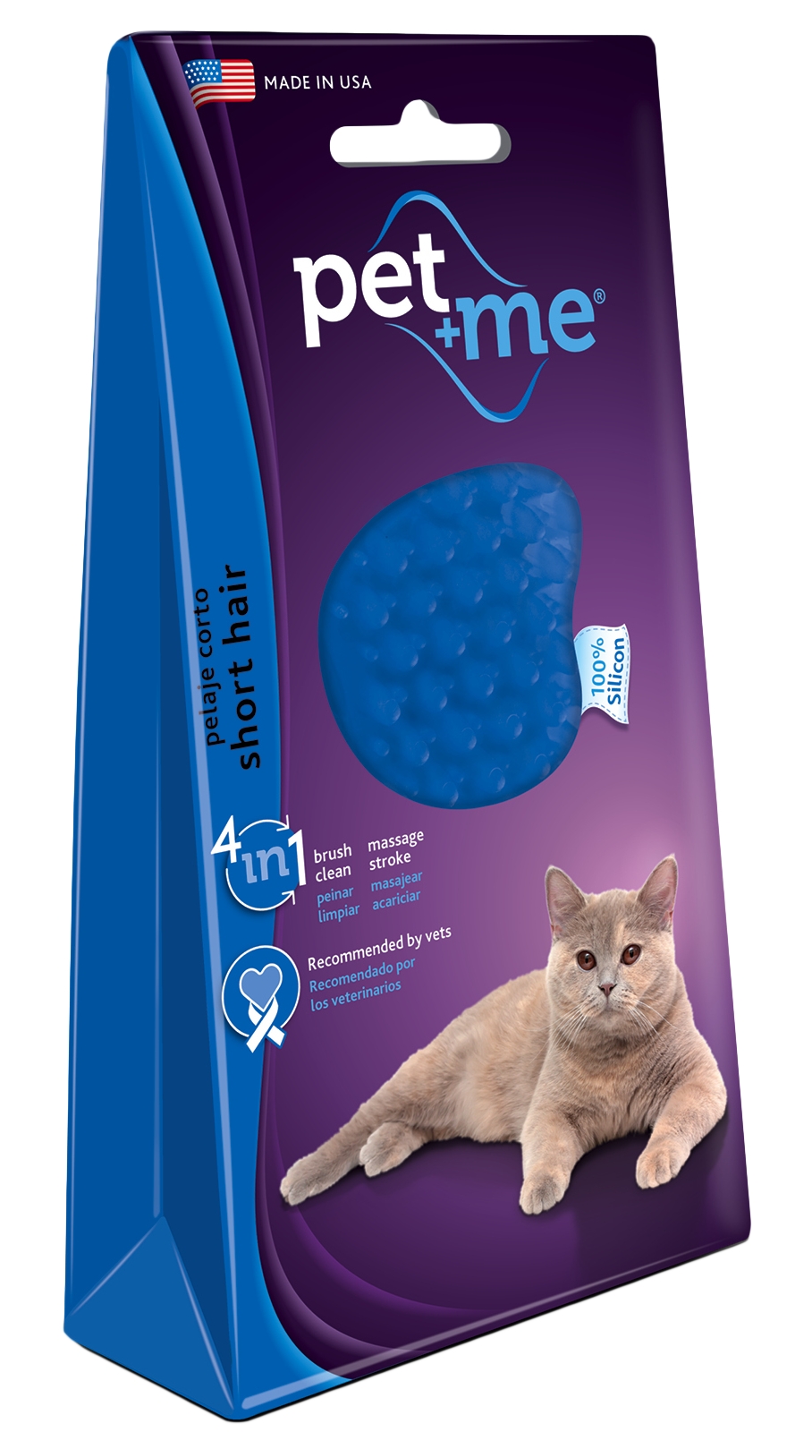 Pet+Me Cat short hair brush blue - Afbeelding 5