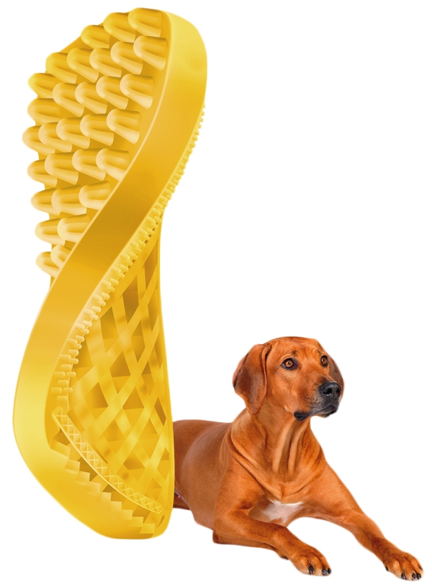 Pet+Me Dog Short Hair Brush Yellow - Afbeelding 5