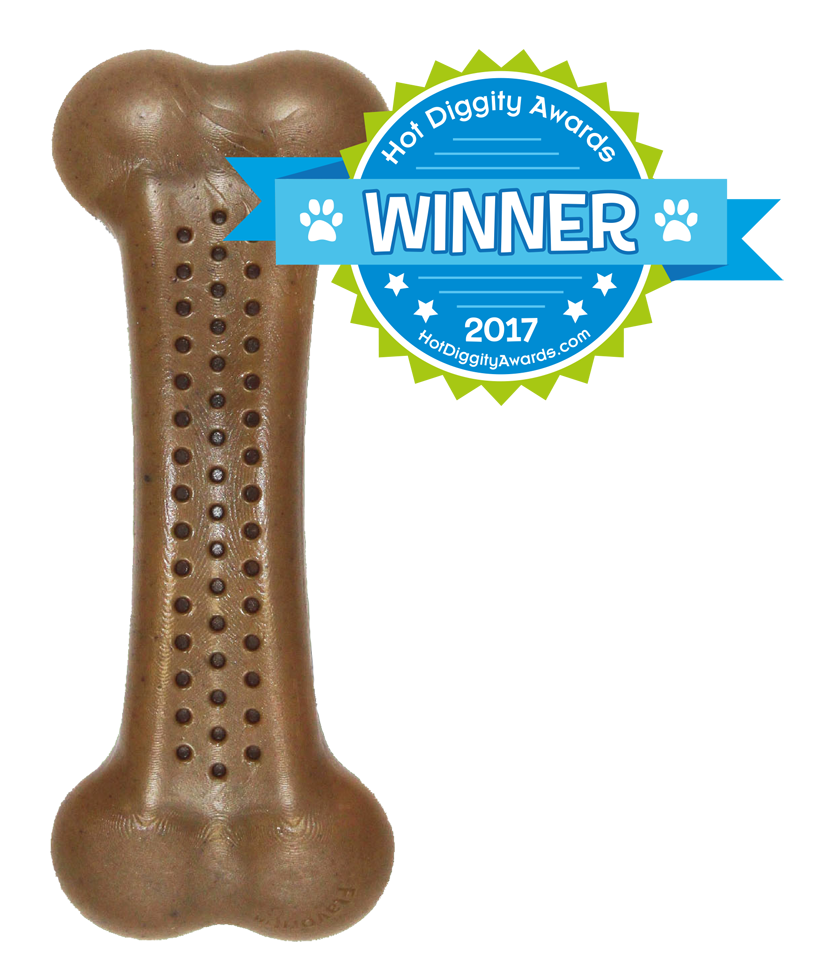 Pet Qwerks Flavorit Nylon Bark Bone Chicken Small