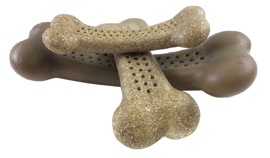 Pet Qwerks Flavorit Nylon Bark Bone Peanut Butter Small - Afbeelding 6