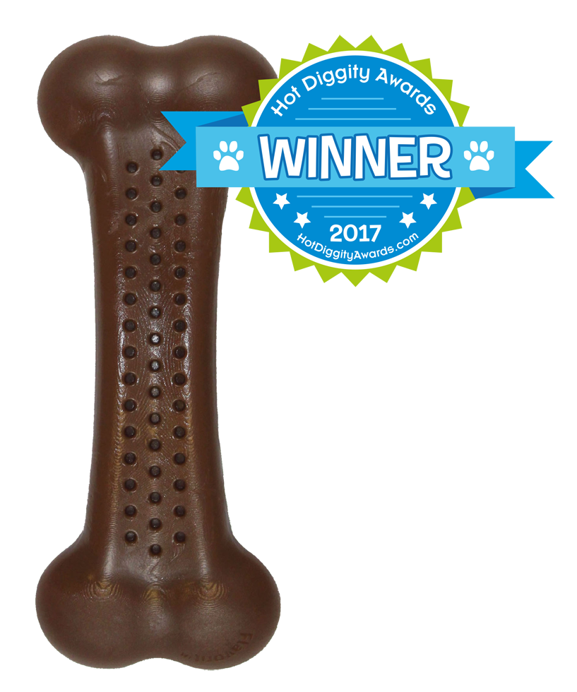 Pet Qwerks Flavorit Nylon Bark Bone Peanut Butter Small
