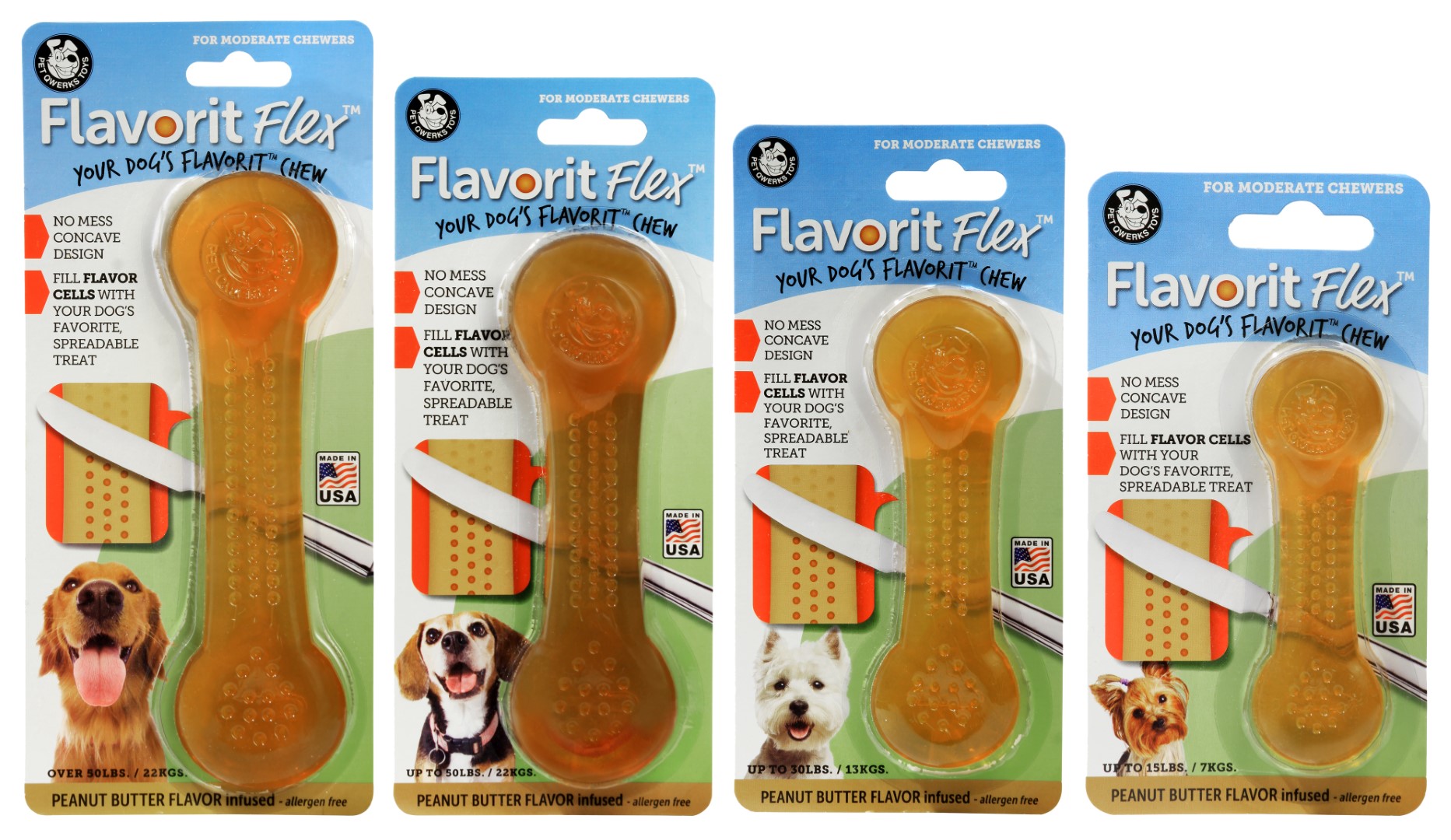 Pet Qwerks Flavorit Flex Peanut Butter Bone XL 20 cm - Afbeelding 6