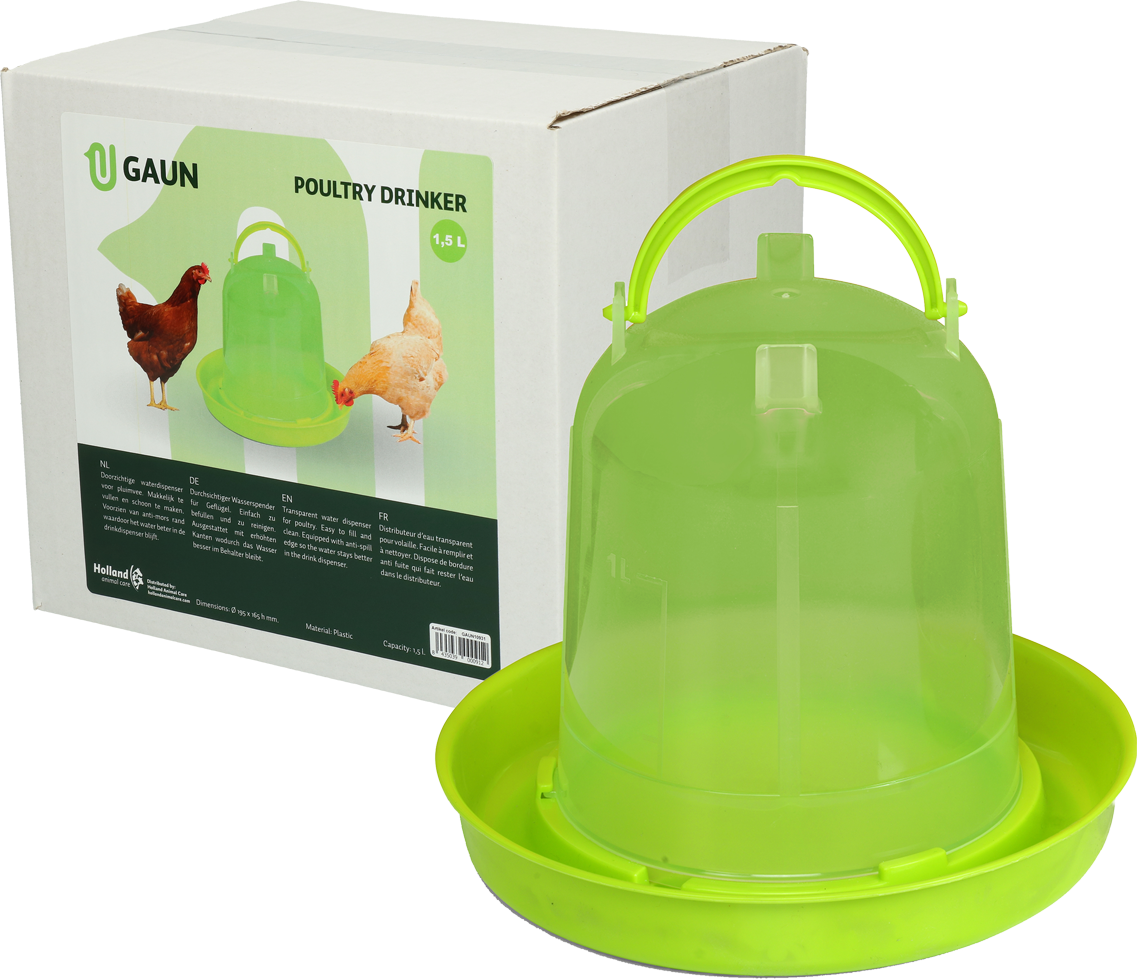 Pluimvee drinktoren 1,5 liter green lemon