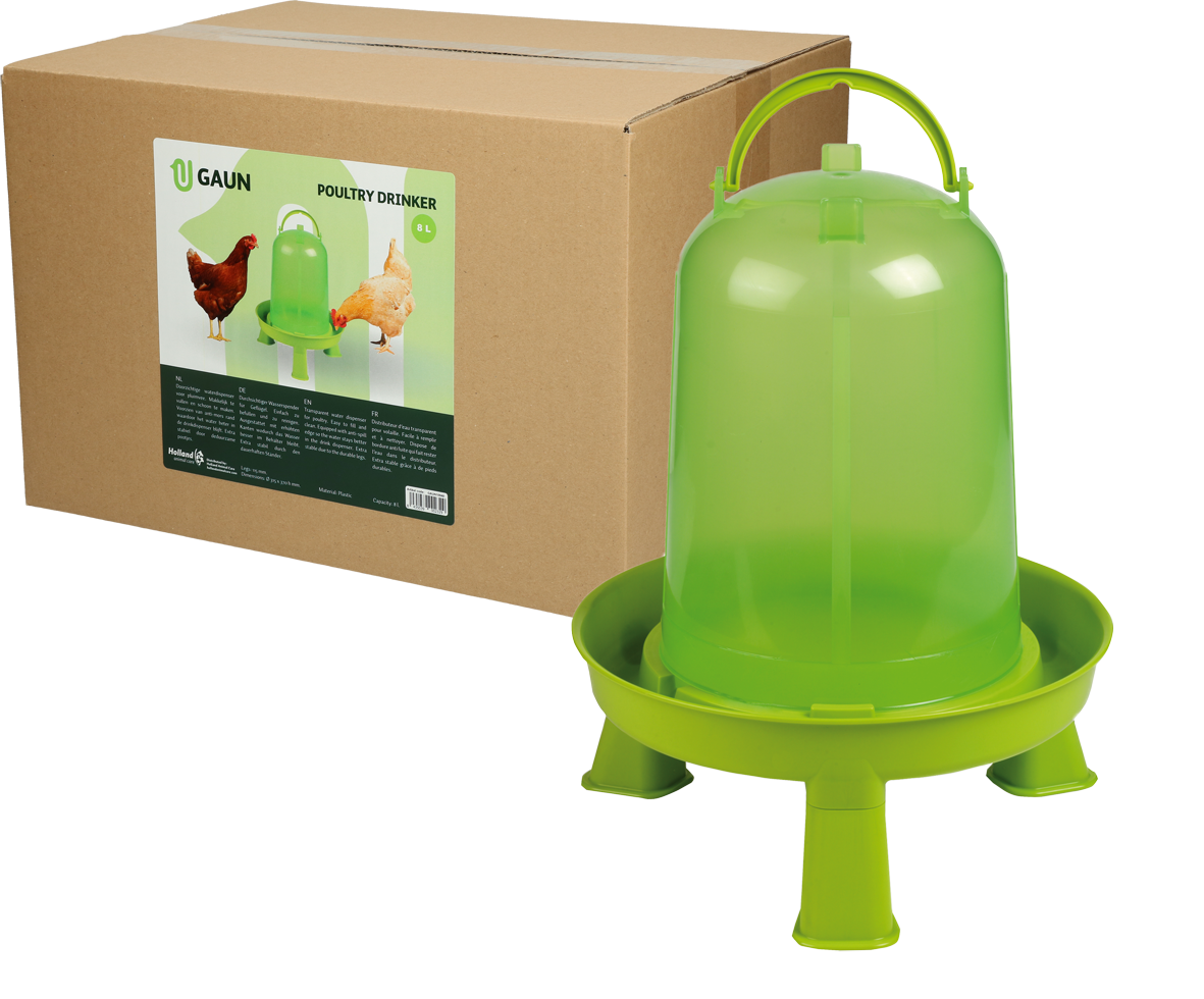 Pluimvee drinktoren 8 l green lemon op pootjes