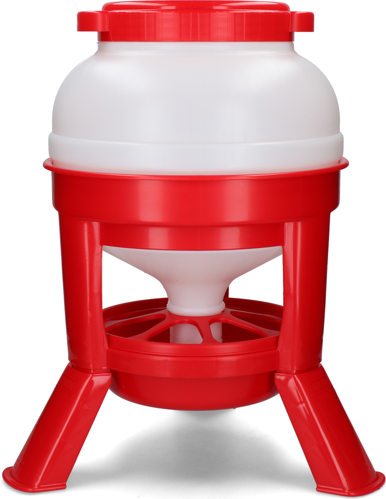 Pluimvee voertoren 20 l rood hopper op pootjes