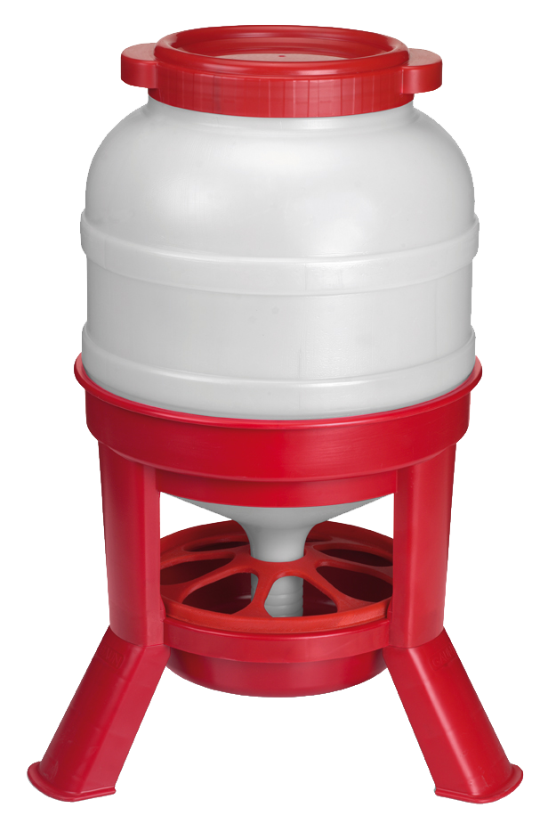 Pluimvee voertoren 30 l rood hopper op pootjes - Afbeelding 2