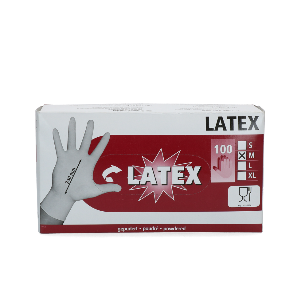 Melkers handschoen Latex gepoederd M (7-8)