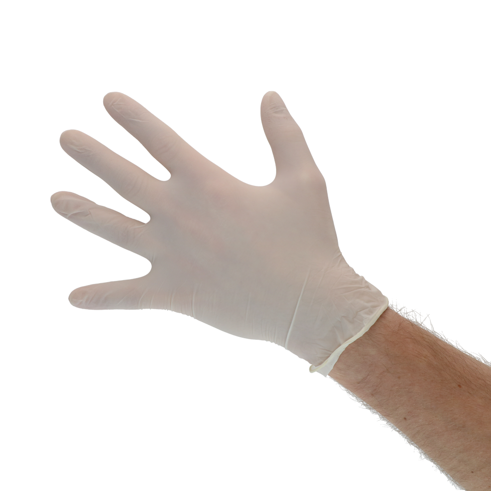 Melkers handschoen Latex gepoederd M (7-8) - Afbeelding 2