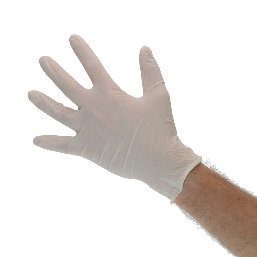 Melkers handschoen Latex gepoederd L (8-9) - Afbeelding 2