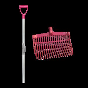 Mestvork kunststof hot pink met alu. steel in a box