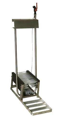 Laarzenrein 3 borstels laag RVS