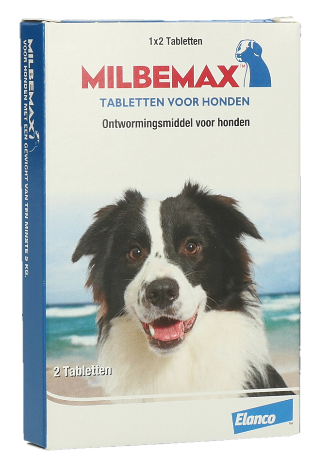 Milbemax Tabletten Hond Groot 2 tabl. 5-75kg